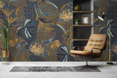 Tapet Zen Oriental cu frunze abstracte - ORIENTAL LEAVES