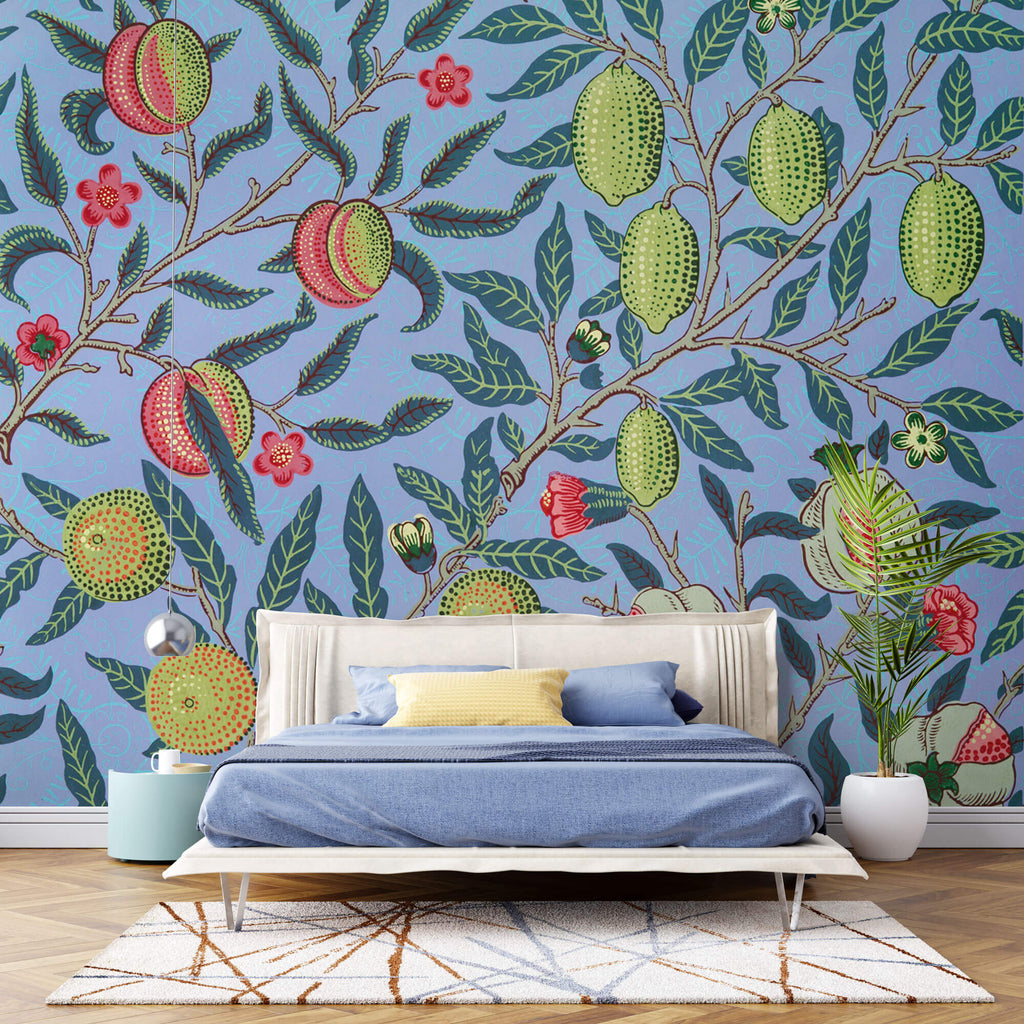 Tapet Zen Oriental cu plante fructifere abstracte - ORIENTAL PAINTED FURITS
