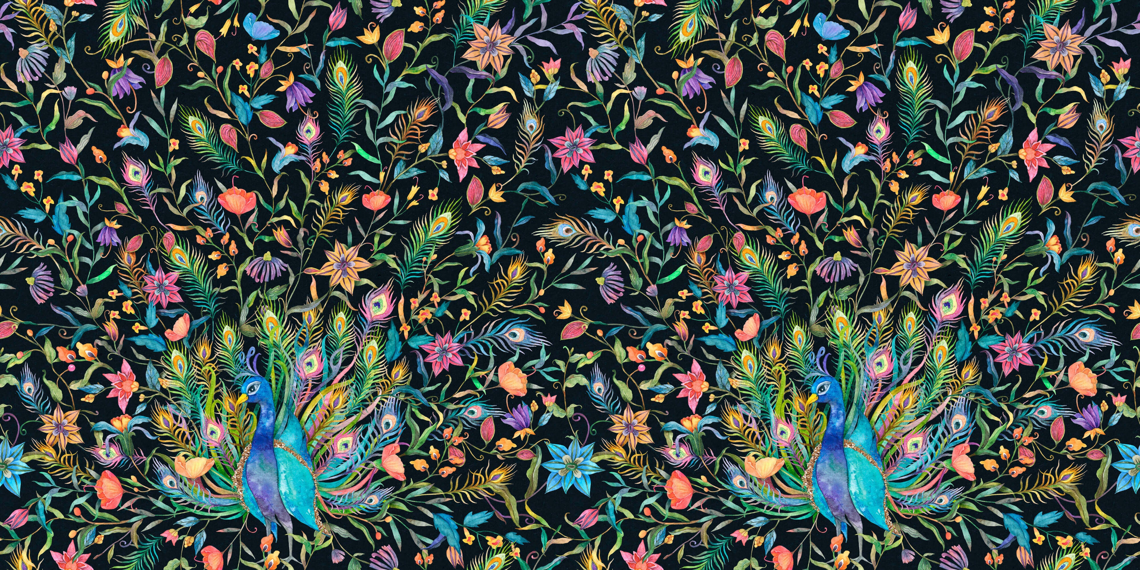Tapet personalizat - COLORFUL PEACOCK