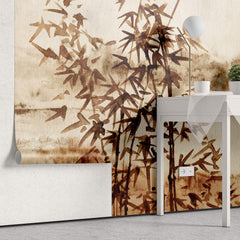 Tapet Zen Oriental cu pictura in stil papyrus - PAPYRUS LANDSCAPE