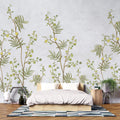 Tapet Zen Oriental cu copaci mimosa pe un fundal texturat - MIMOSA TREE