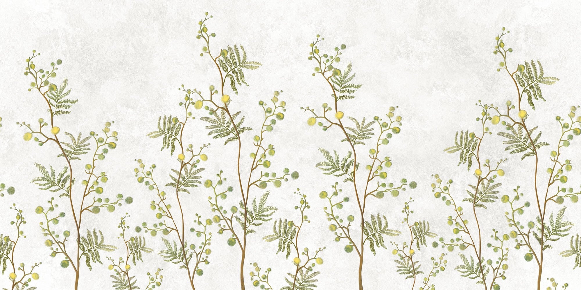 Tapet Zen Oriental cu copaci mimosa pe un fundal texturat - MIMOSA TREE