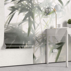 Tapet Zen Oriental cu bambusi aflati in ceata - STEAMY BAMBOO