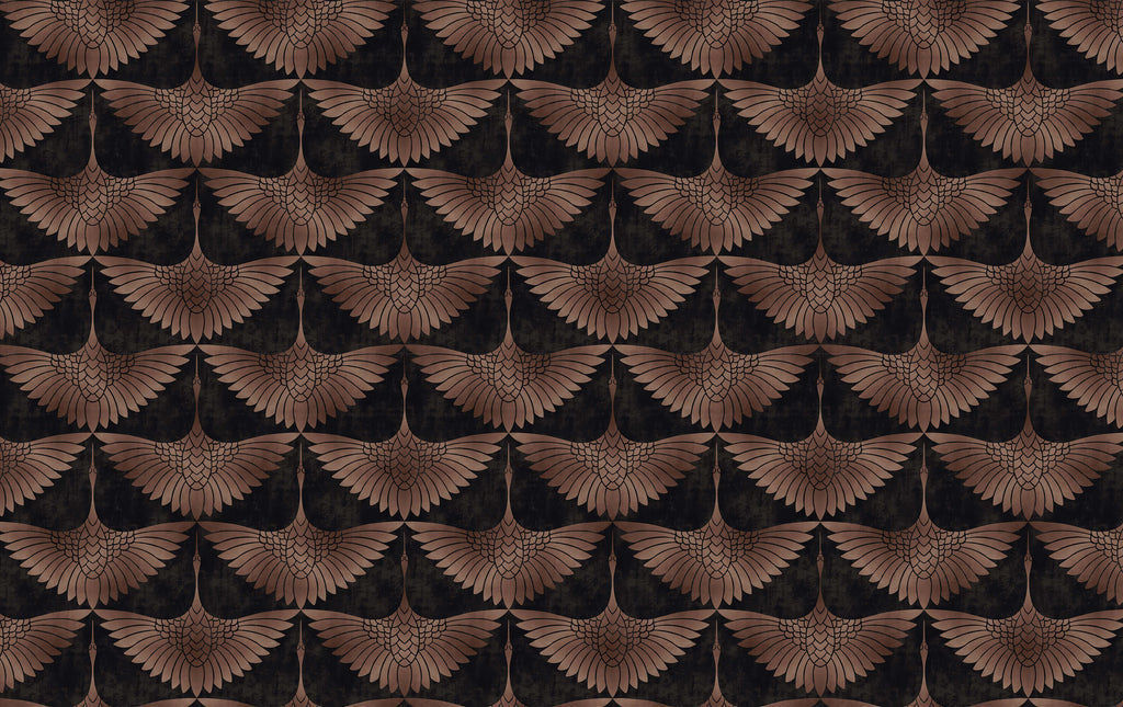 Tapet personalizat - BRASSY EGRETE PATTERN