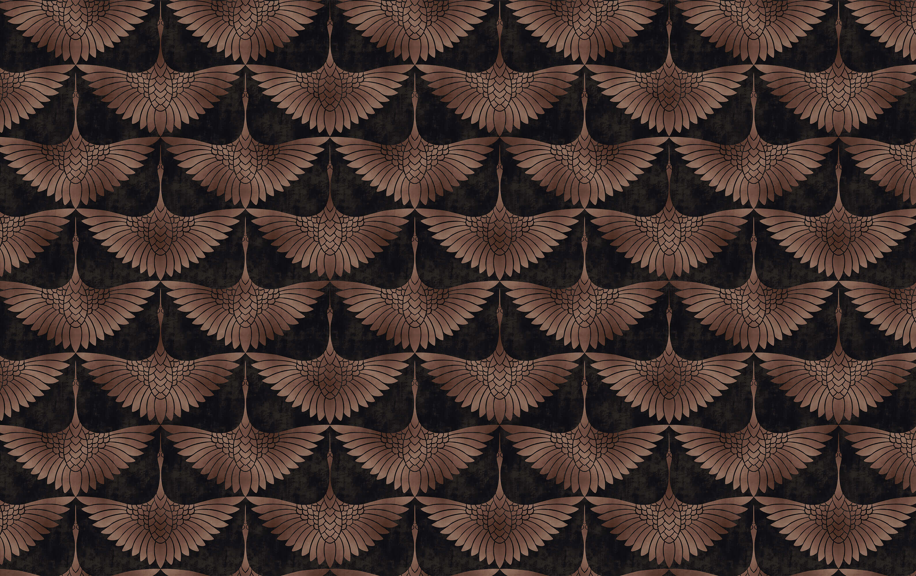 Tapet personalizat - BRASSY EGRETE PATTERN
