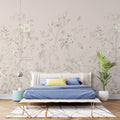 Tapet Zen Oriental cu gradina inflorita in stil chinoiserie in nuante de roz pal - LIGHT PINK CHINOISERIE