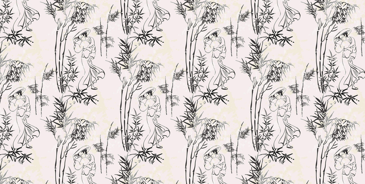 Grey Geisha Personalised Wallpaper