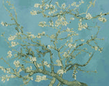 Tapet Zen Oriental cu copac inflorit pictat cu fundal albastru - BLUE TREE ORIENTAL