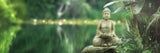 Tapet Zen Oriental cu peisaj natural si statueta lui Buddha - LAKE BUDDHA