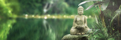Tapet Zen Oriental cu peisaj natural si statueta lui Buddha - LAKE BUDDHA