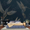 Tapet Zen Oriental cu pasarea colibri in stil abstract - ABSTRACT HUMMING BIRDS
