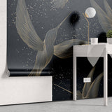 Tapet Zen Oriental cu pasarea colibri in stil abstract - ABSTRACT HUMMING BIRDS