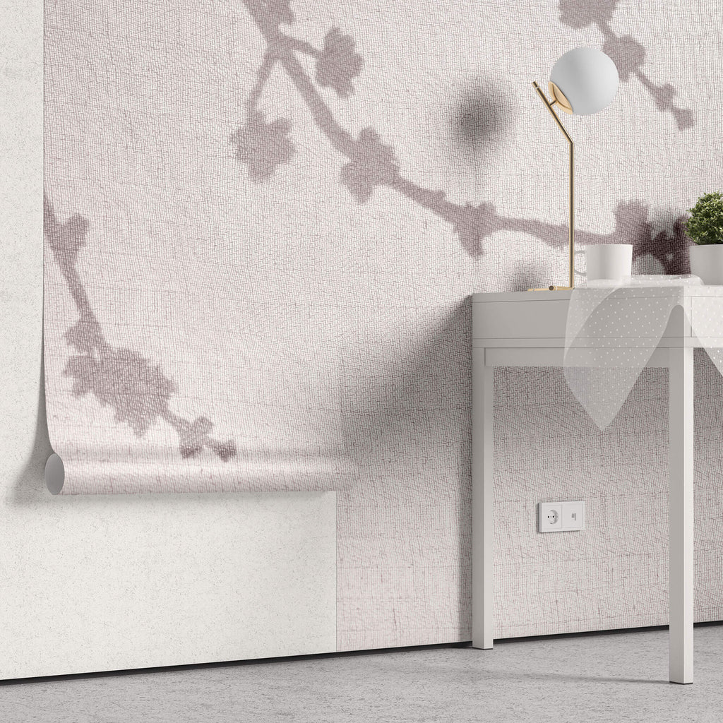 Tapet Zen Oriental cu umbre de cires pe material textil - LINEN SHADOWS