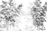 Tapet Zen Oriental cu bambusi negri inalti - BLACK INK BAMBOO