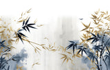 Tapet Zen Oriental cu bambusi albastri si bej - SERENE BAMBOO