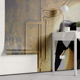 Tapet Zen Oriental cu elefanti ilustrati in textura abstracta - OIL PAINTED ELEPHANTS