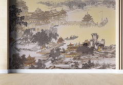 Tapet Zen Oriental cu asezare chinezeasca traditionala - CHINESE ANCIENT VILLAGE