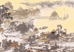 Tapet Zen Oriental cu asezare chinezeasca traditionala - CHINESE ANCIENT VILLAGE