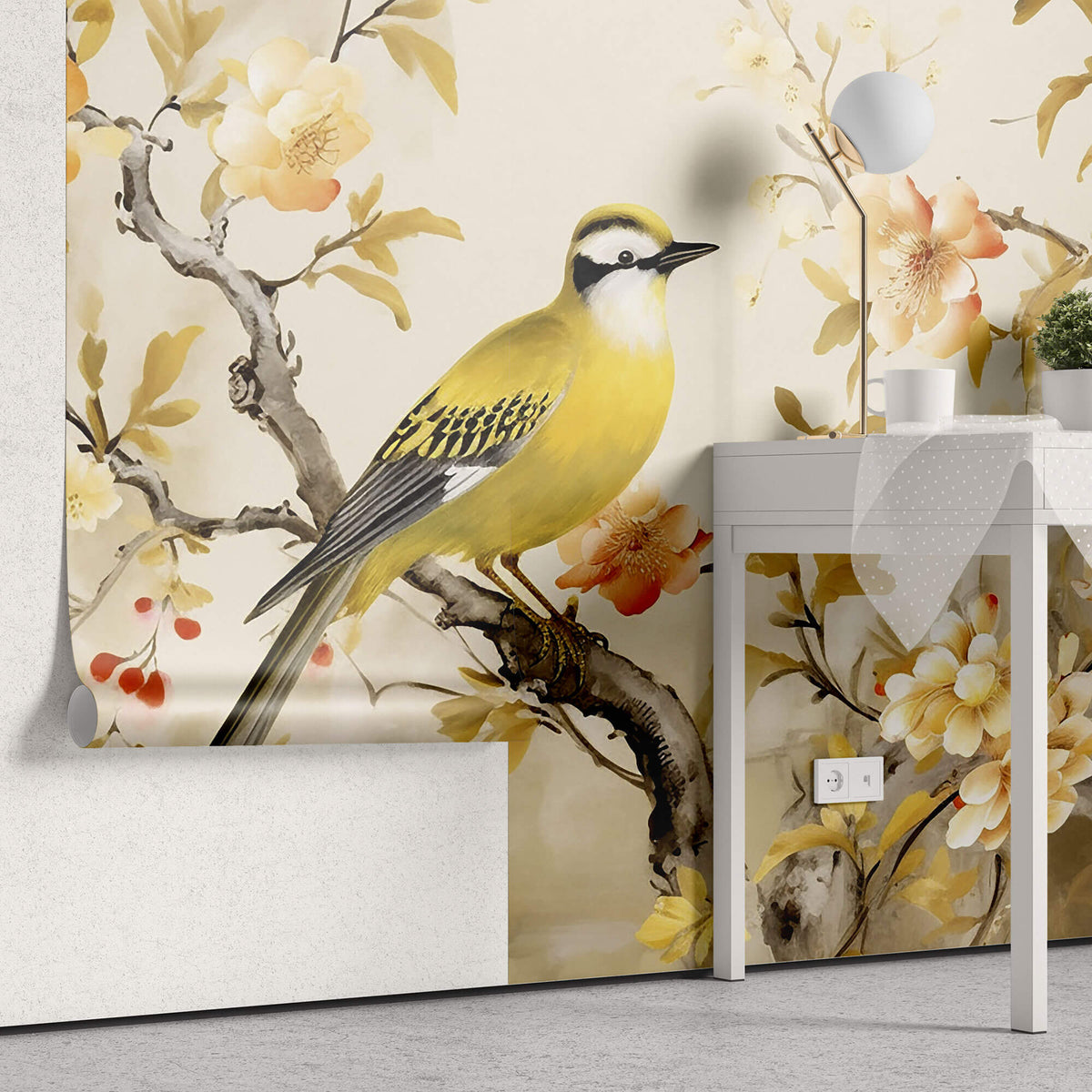 Tapet Zen Oriental cu peisaj inflorit de vara - CHINESE SUMMER