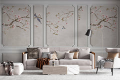 Tapet Zen Oriental cu elemente decorative de perete intr-un peisaj asiatic - CHINOISERIE WALL PANNELS