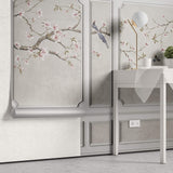 Tapet Zen Oriental cu elemente decorative de perete intr-un peisaj asiatic - CHINOISERIE WALL PANNELS