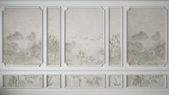 Tapet Zen Oriental cu rame decorative si vedetatie de bambus - BAMBOO BOISERIE