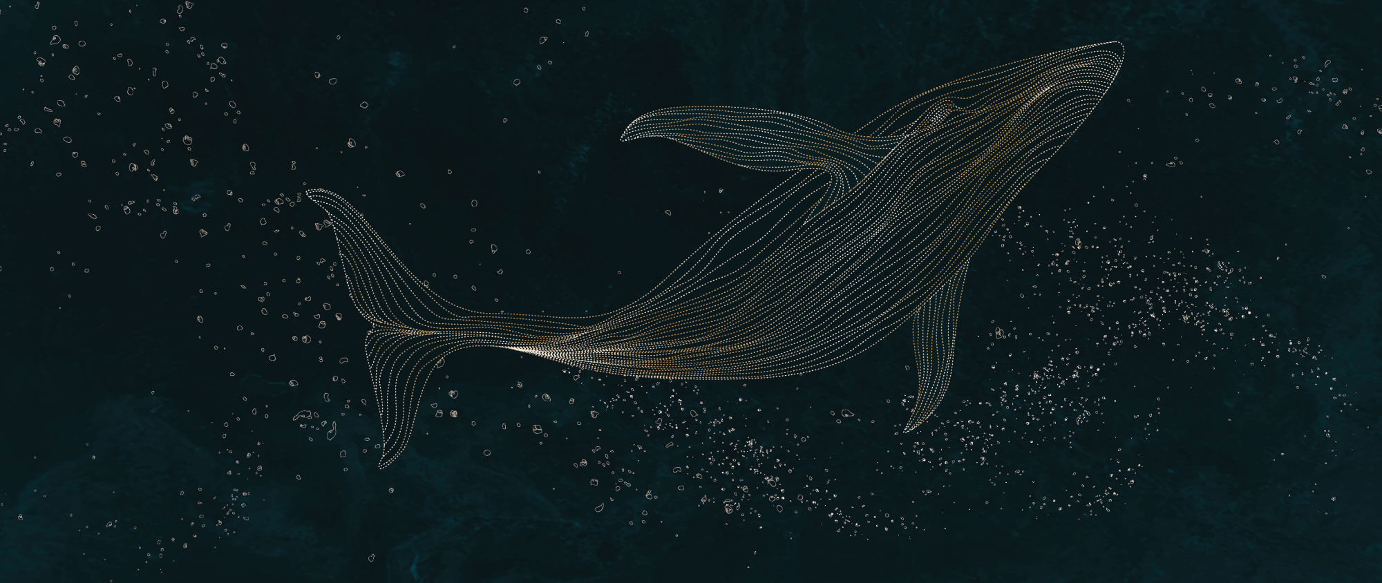 Tapet Zen Oriental cu balena asiatica intr-o ilustratie abstracta - ASIAN NIGHT WHALE