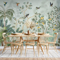 Tapet Zen Oriental cu gradina cu pomi fructiferi si pasari - LEMON CHINOISERIE JUNGLE
