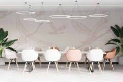 Tapet Zen Oriental cu egrete ilustrate - FLYING CRANES PATERN