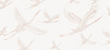Tapet Zen Oriental cu egrete ilustrate - FLYING CRANES PATERN
