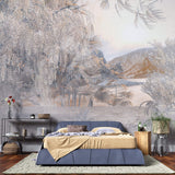 Tapet Zen Oriental cu padure in nuante abstracte - ETHEREAL DAWN