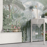Tapet Zen Oriental cu ruine victoriene si vegetatie densa - PEACOCK'S PAVILION