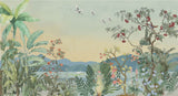 Tapet Zen Oriental cu peisaj montan si vegetatie inflorita - ZEN SUNSET VIEW