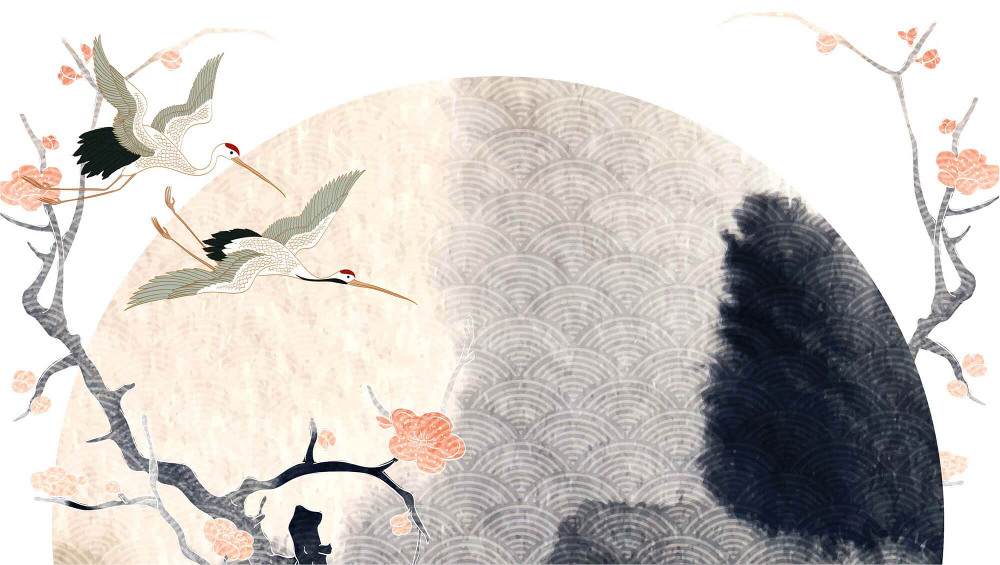 Tapet Japandi cu ilustratie in stil japonez cu un design estetic - JAPANDI AESTHETIC