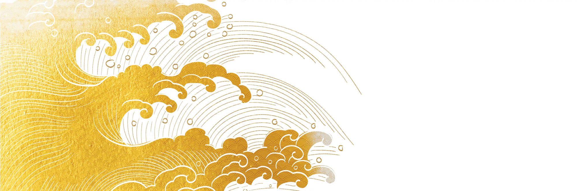 Tapet Japandi cu valuri aurii ilustrate in stil japonez cu motive seigaiha - GOLDEN TEXTURE WAVES