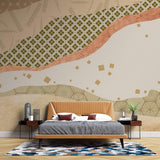 Tapet Japandi cu structuri abstracte cu motive japoneze intr-un design specific japandi - JAPANDI MIXED TEXTURE