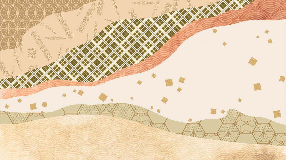 Tapet Japandi cu structuri abstracte cu motive japoneze intr-un design specific japandi - JAPANDI MIXED TEXTURE