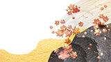 Tapet Japandi cu peisaj abstract japonez cu frunze de artar japonez - MAPLE JAPANESE WIND