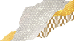 Tapet Japandi cu model abstract cu diverse texturi cu motive japoneze - SHIMMERING SILVER