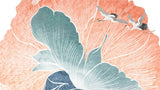 Tapet Japandi cu model floral in stil japonez si egrete in nuante rozalii - FLORAL FLIGHT