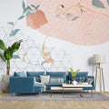 Tapet Japandi cu ilustratie florala cu motive japoneze - SOFT JAPANDI FLOWERS