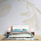 Tapet Japandi cu ilustratie abstracta minimalista - SERENITY LEAF