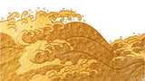 Tapet Japandi cu valuri inalte aurii -  LIQUID GOLD WAVES