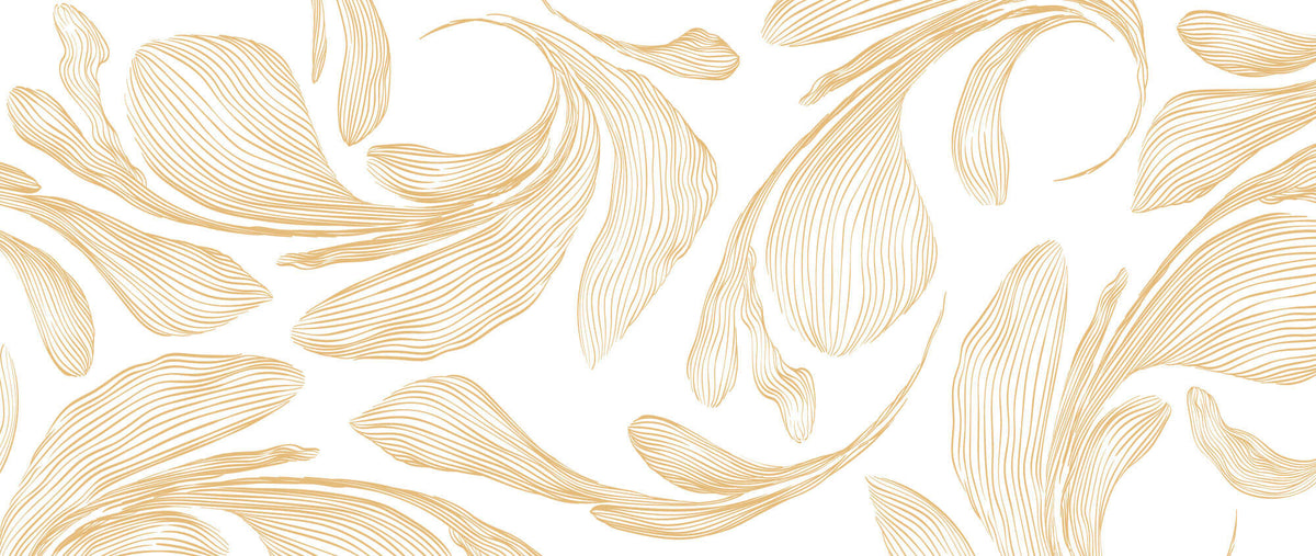 Tapet Japandi cu frunze abstracte dungate - SERENITY LEAF II