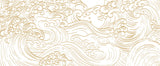 Tapet Japandi cu valuri agitate abstracte - BUBBLE WHITE WAVES
