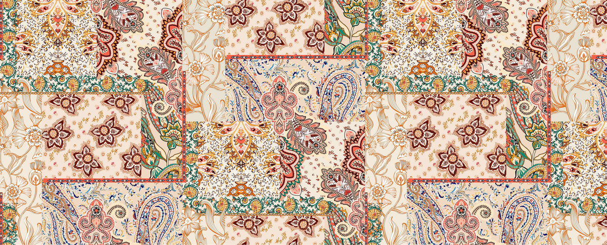 Boho Fabric Personalised Wallpaper