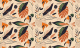 Boho Leaves Personalised Wallpaper