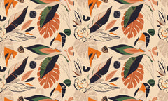 Boho Leaves Personalised Wallpaper