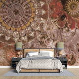 Tapet personalizat bohemian cu mandala in nuante pamantii earthy mandala