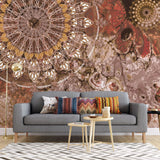 Tapet personalizat bohemian cu mandala in nuante pamantii earthy mandala